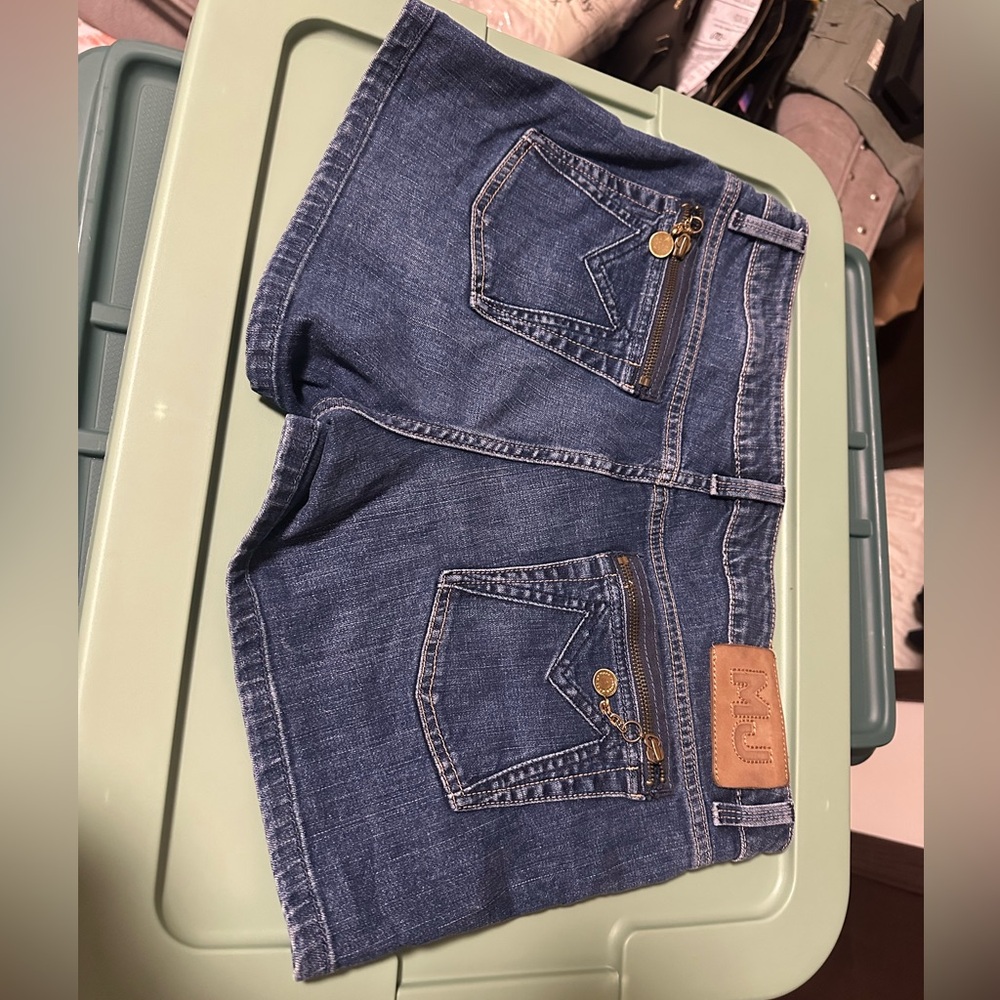 Y2K style Marc by Marc Jacobs denim shorts gold zipper detail designer size 12 - Picture 8 of 11